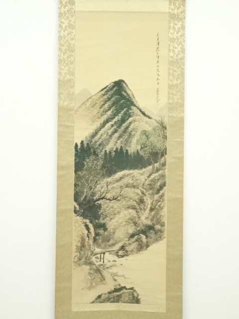 骨董市仕入れ品　中国近時代 白石作 虾図 掛軸　肉筆保証 BD620C11-4 道具 ] - 道具 華邦筆 山水 肉筆絹本掛軸（共箱） | ネットショップ圭